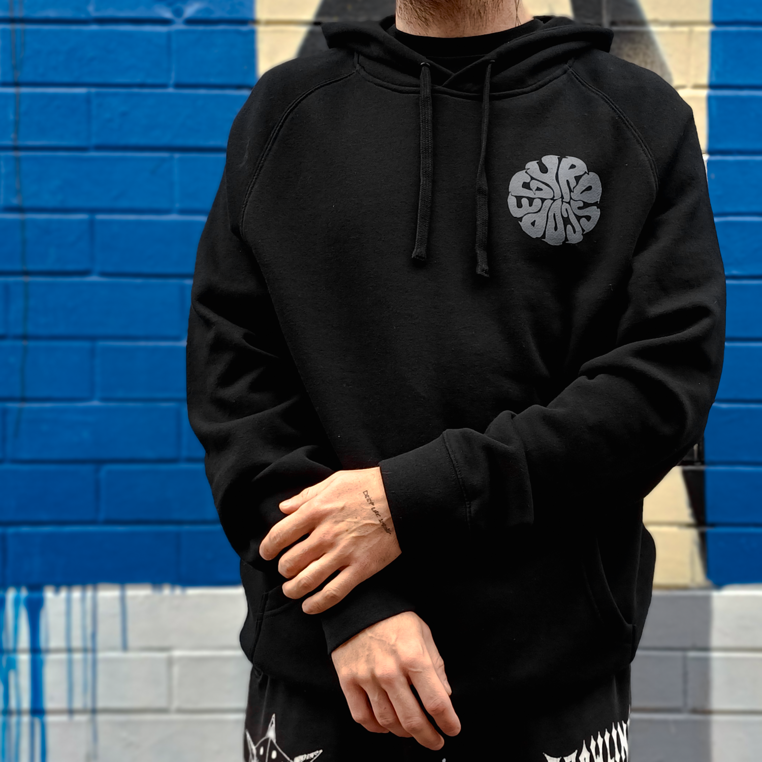 Gyroscope - Liquid Logo Hoodie (Black w/ Charcoal)