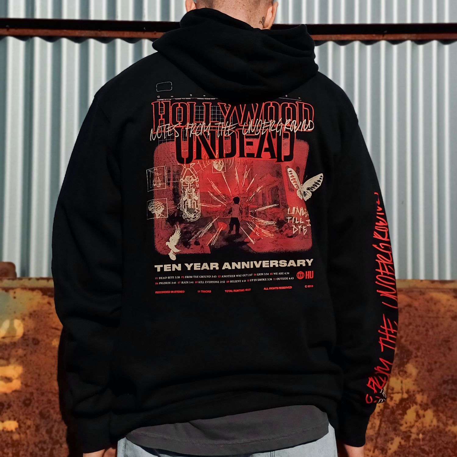 Hollywood Undead - Notes From The Underground 10-Year Anniv. Pullover Hoodie (Black)