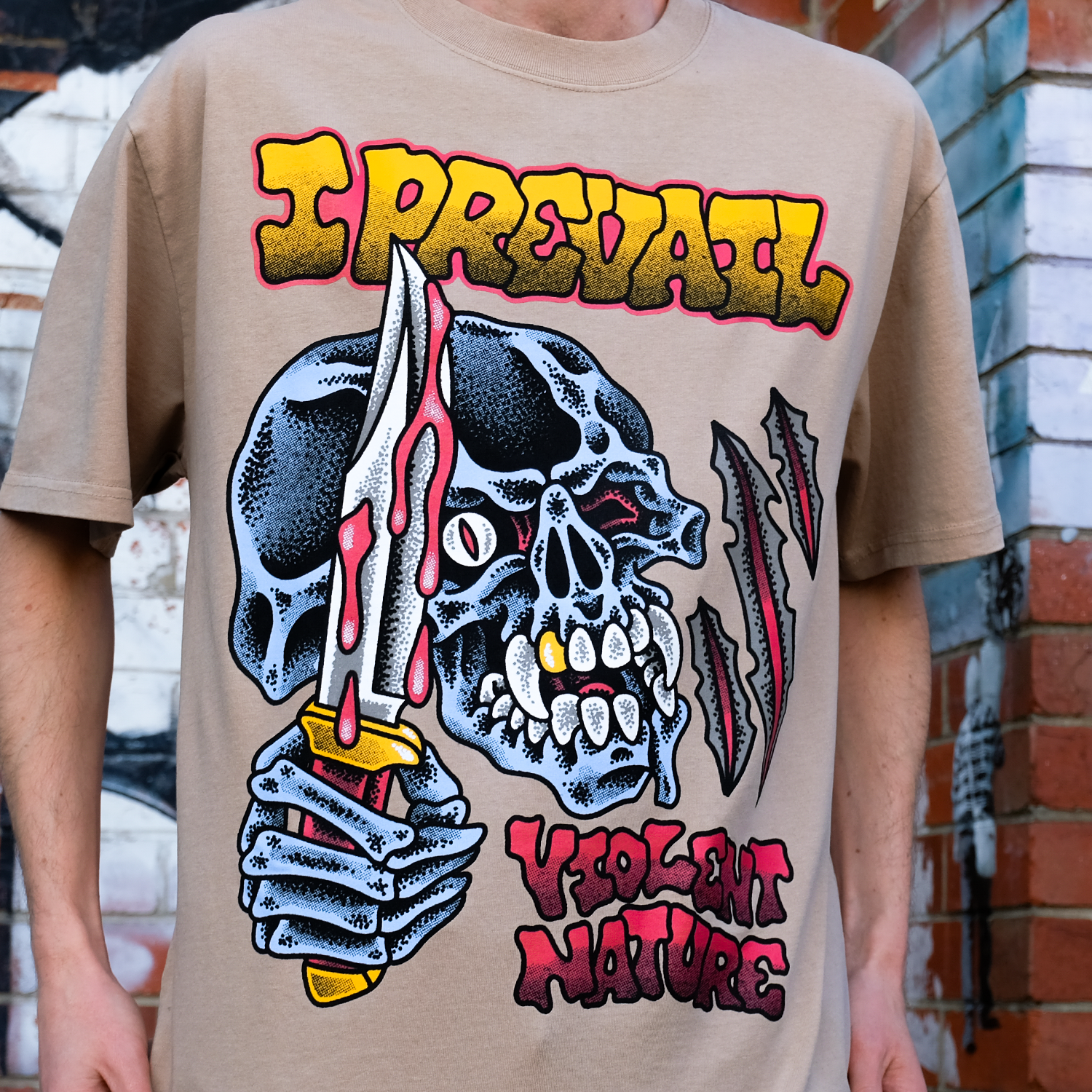 I Prevail - Violent Blade T-Shirt (Faded Khaki)