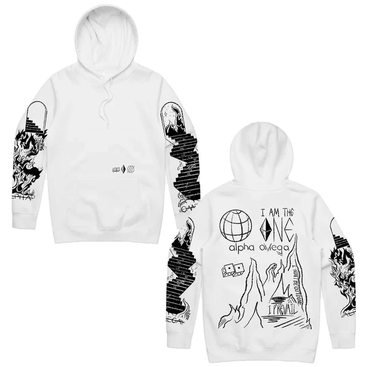 Alpha Omega Pullover Hoodie White Artist First
