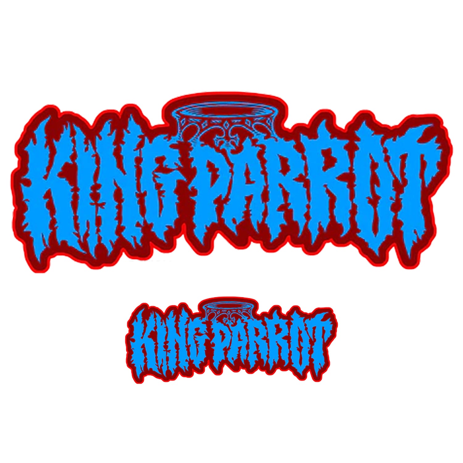 King Parrot - KP Logo Sticker (Blue/Orange)