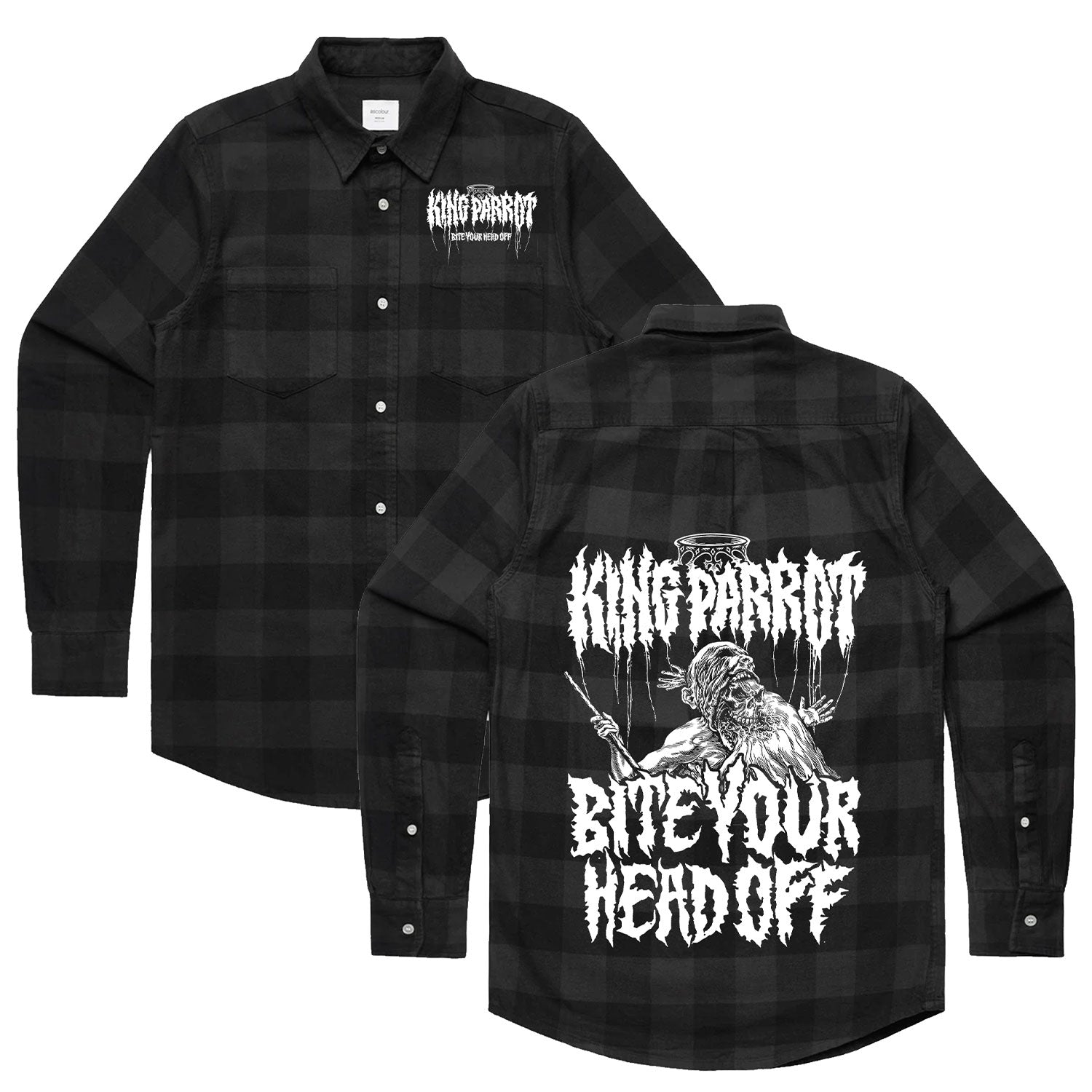 King Parrot - Bite Your Head Off (14th Anniv.) Flannel Shirt (Coal/Black)