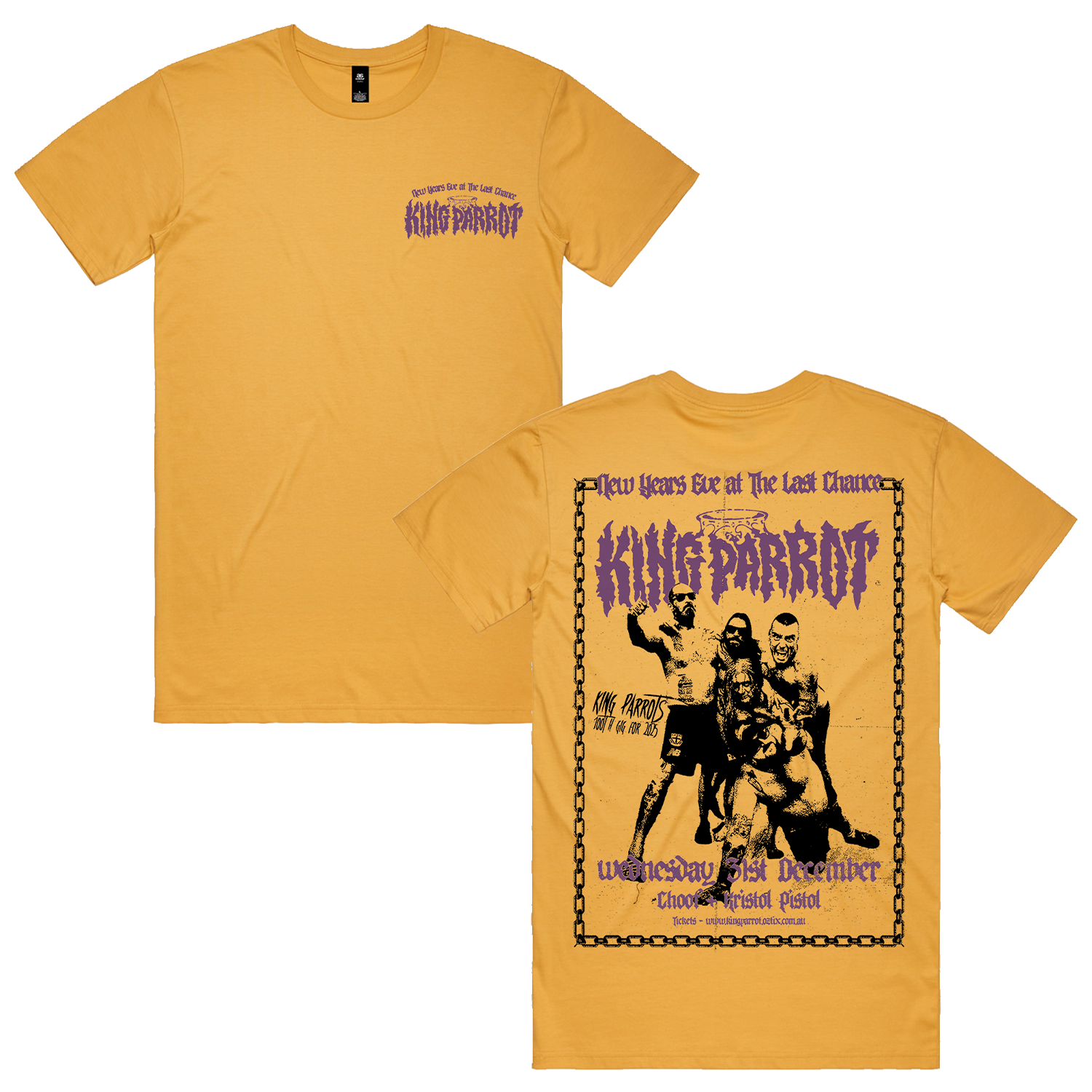 King Parrot - NYE At The Last Chance T-Shirt (Mustard)