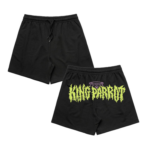 King Parrot - Green Logo Womens Shorts (Black)