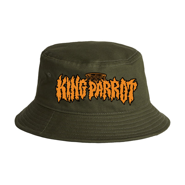 King Parrot - Orange Logo Bucket Hat (Army)