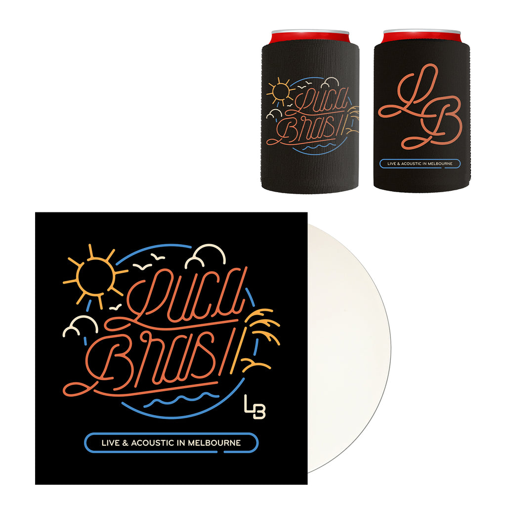 Luca Brasi - Live & Acoustic In Melbourne Vinyl (White) + Stubby Holder Bundle