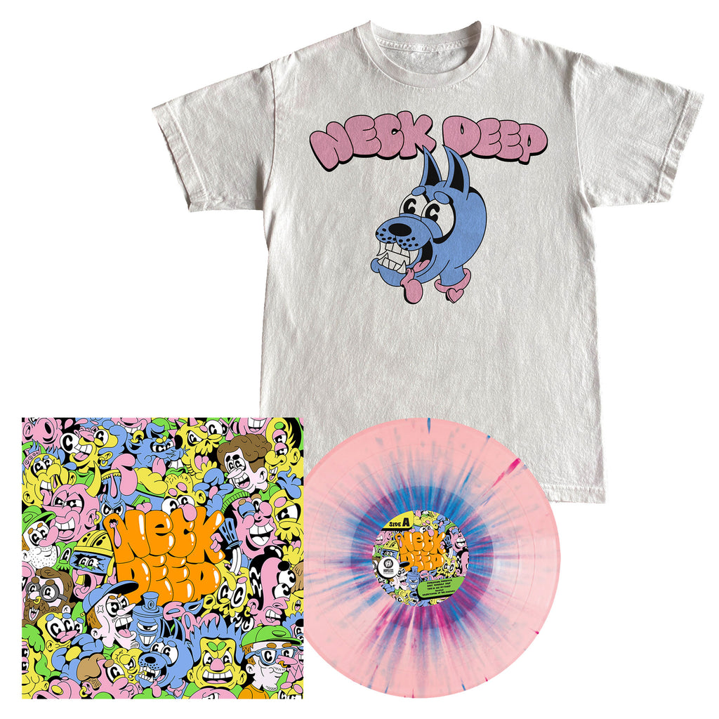 Neck Deep - Neck Deep LP (Cotton Candy Vinyl) + Doggo T-shirt (White)