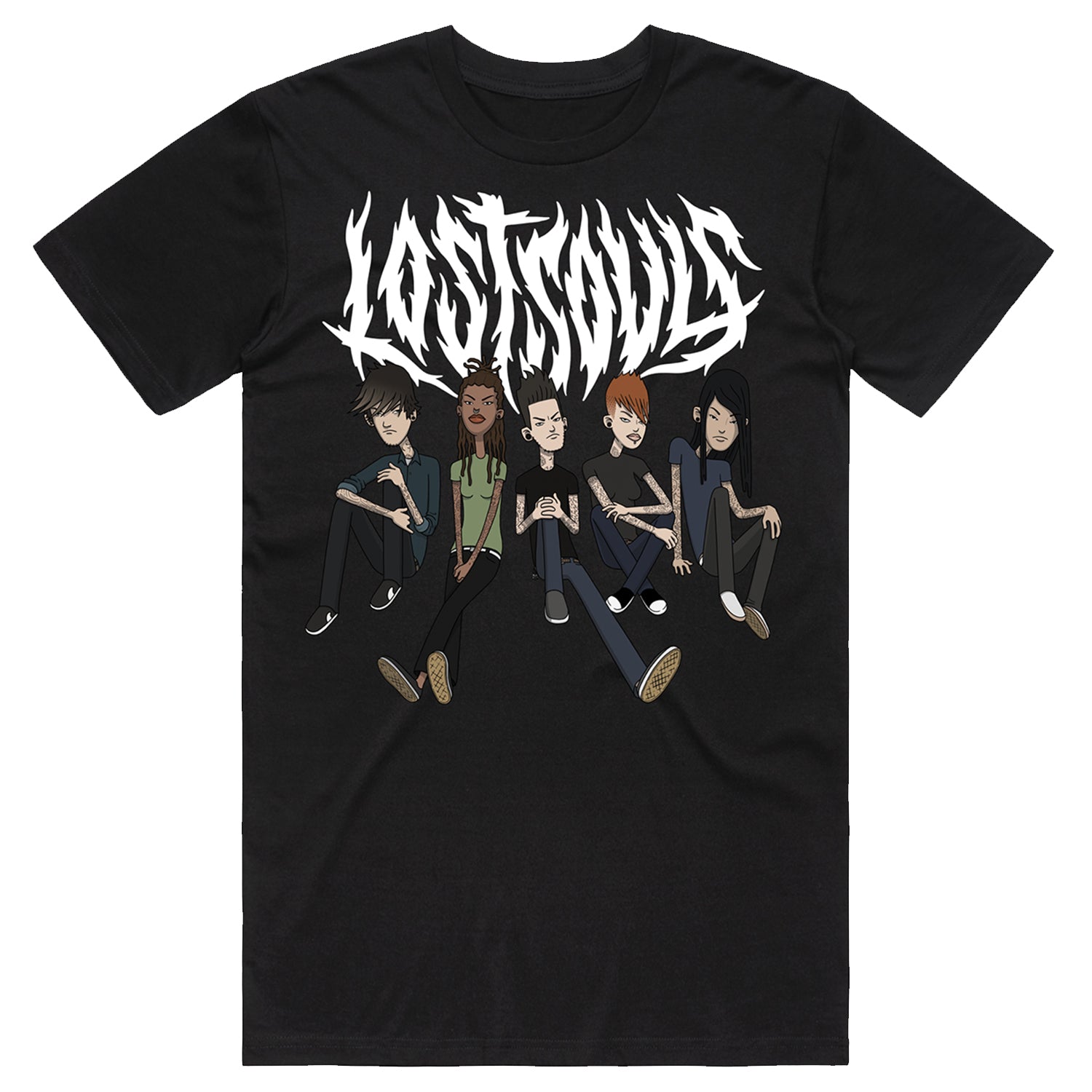 Lost Souls - Gang Sitting T-Shirt (Black)