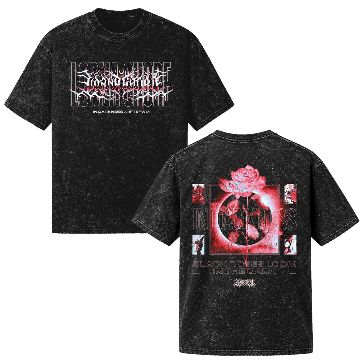 Lorna Shore - In Darkness Rose T-Shirt (Acid Wash)