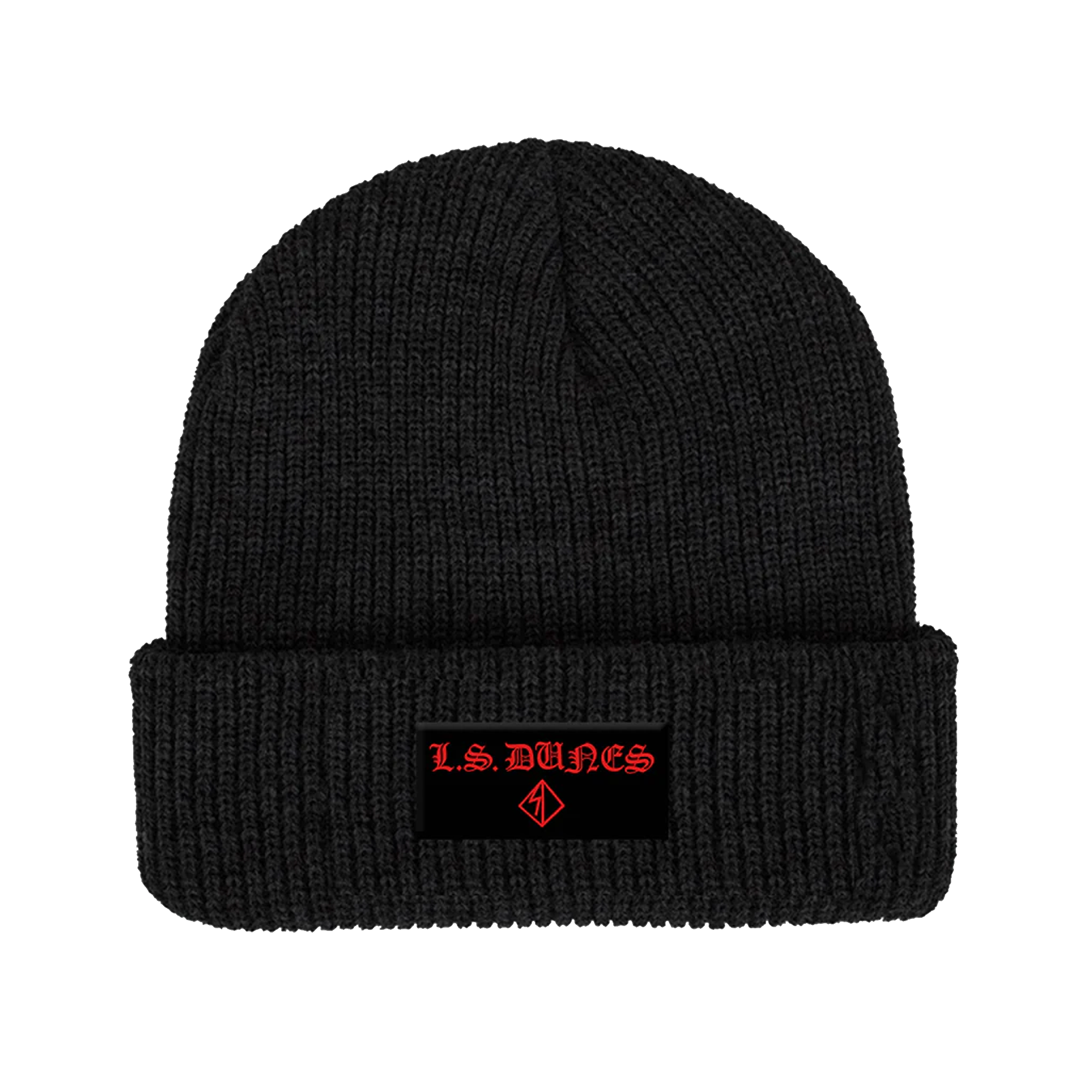L.S Dunes - Old English Patch Beanie (Black)