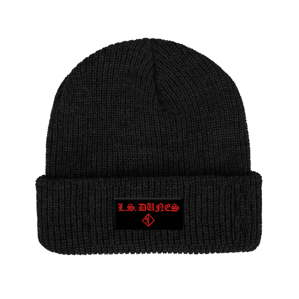L.S Dunes - Old English Patch Beanie (Black)