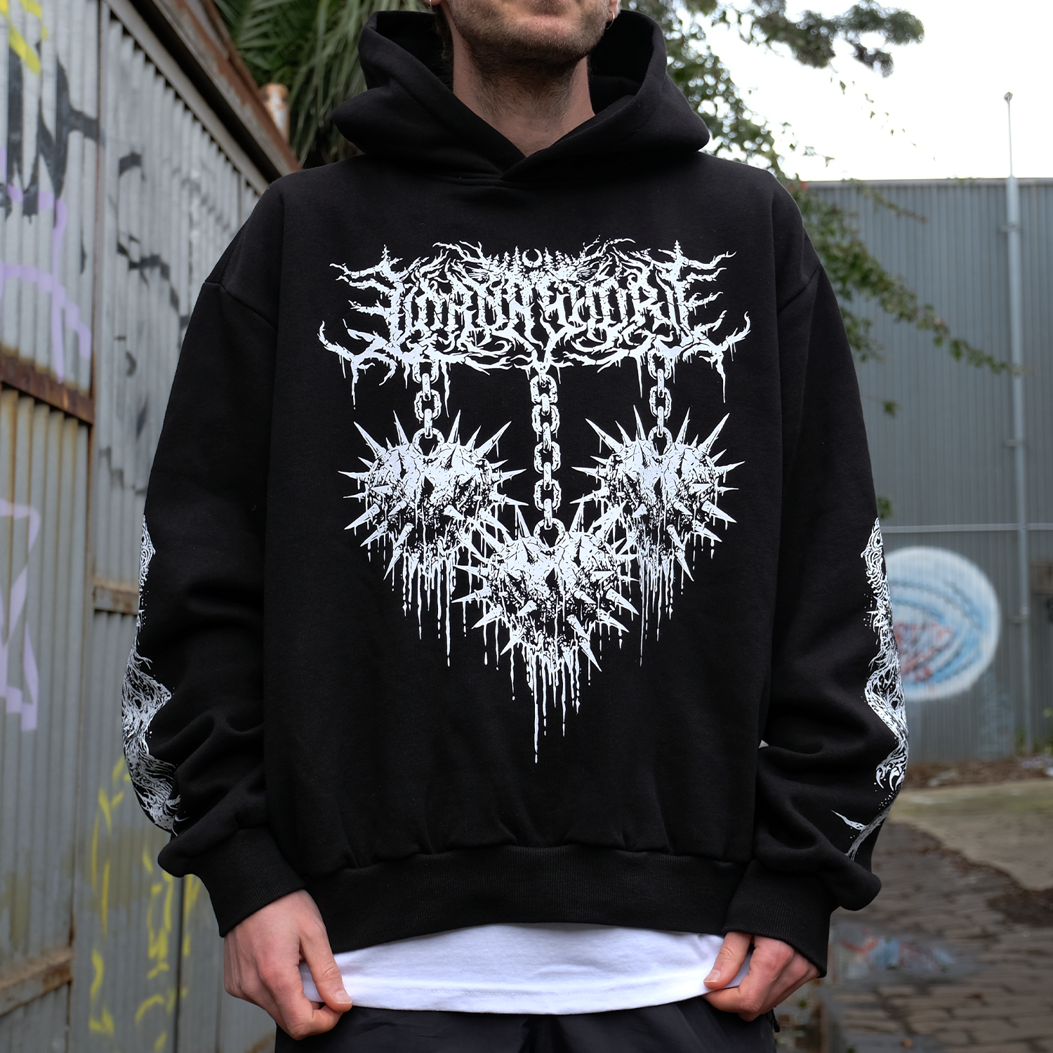 Lorna Shore - Spiked Heart Hoodie (Black)