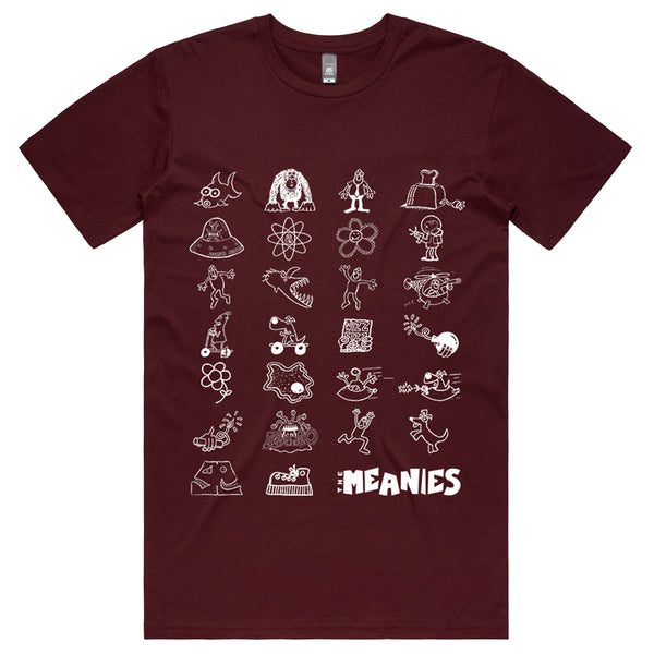 The Meanies - Icons T-Shirt (Burgundy)