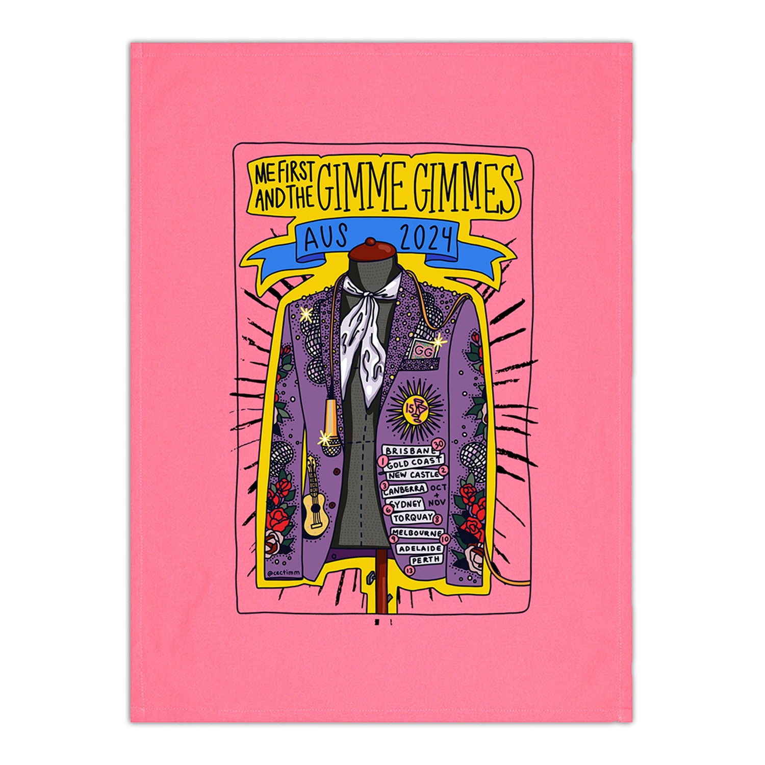 Me First and The Gimme Gimmes - 2024 AUS Tour Tea Towel