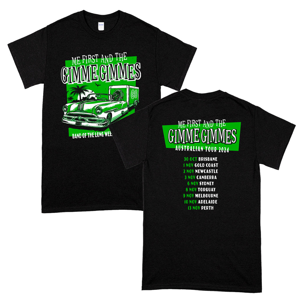 Me First and The Gimme Gimmes - Band of the Long Weekend Australia Tour 2024 T-Shirt (Black)