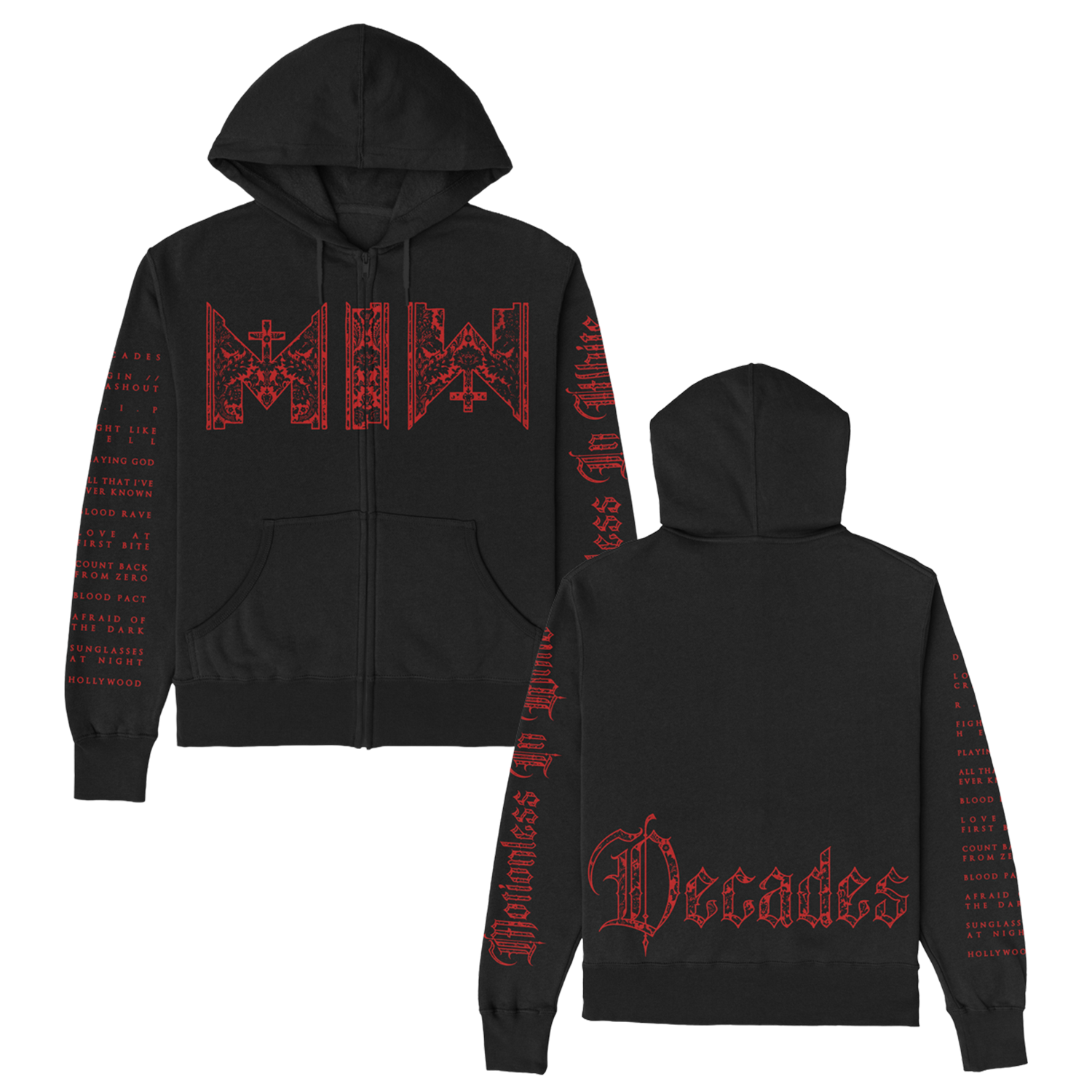 Motionless In White - Decades Zip Up Hoodie (Black)