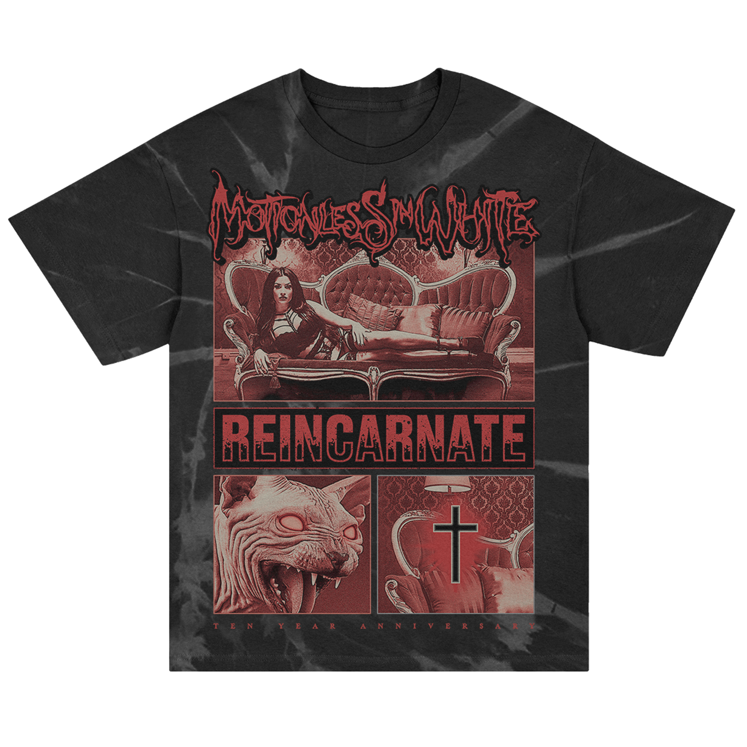 Motionless In White - Evil Eyes Dye Tee (Black/Grey)