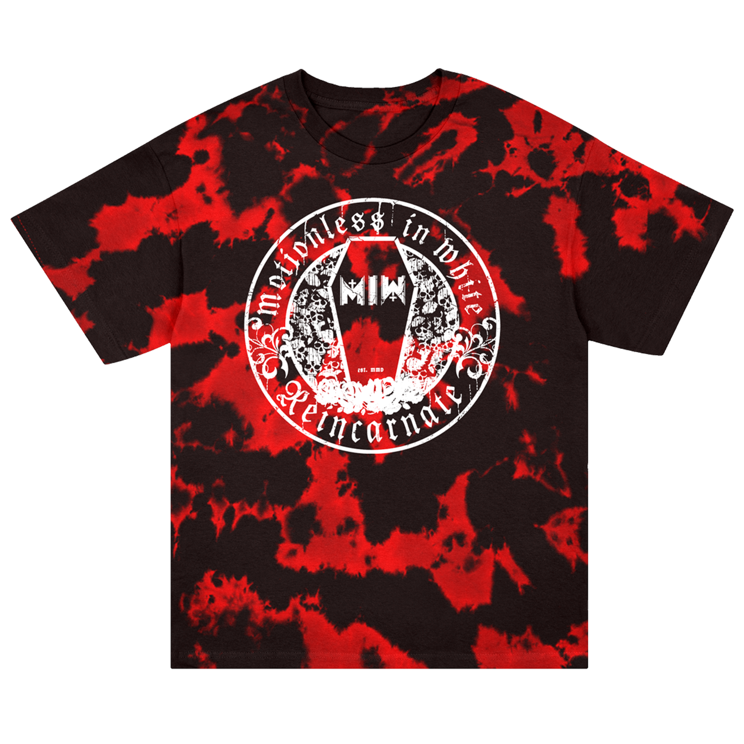 Motionless In White - Reincarnate Crest Dye Tee (Black/Red)