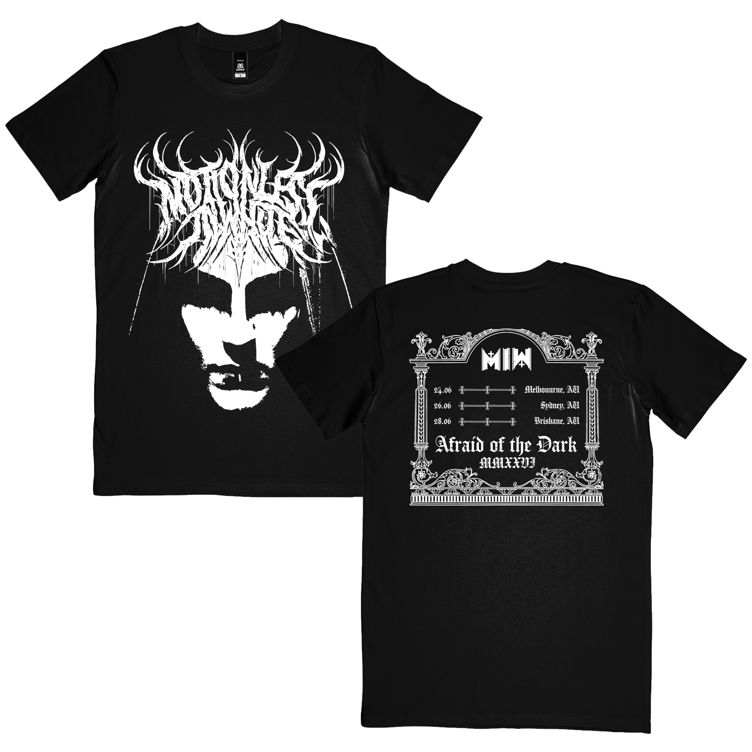 Motionless In White - Afraid Of The Dark Tour T-Shirt (Black)