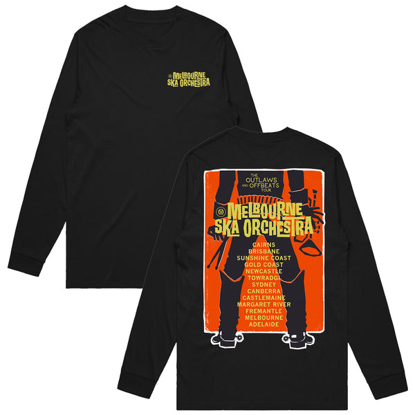 Melbourne Ska Orchestra - The Outlaws And Offbeats Tour Longsleeve (Black)