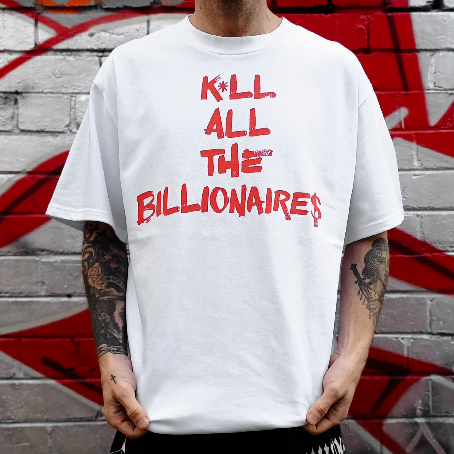 MUDRAT - Kill All The Billionaires T-Shirt (White)
