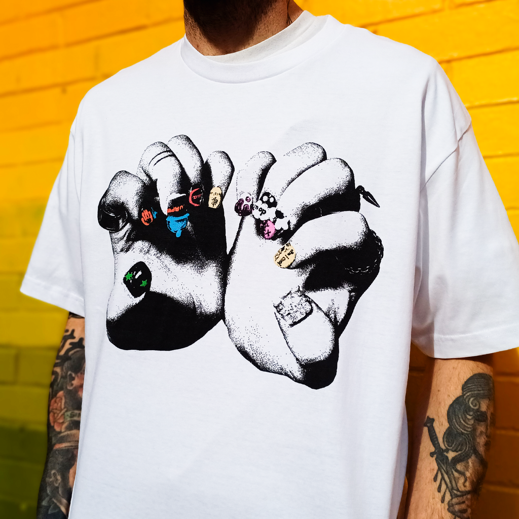 Michael Clifford - SIDEQUEST Nail Art T-Shirt (White)