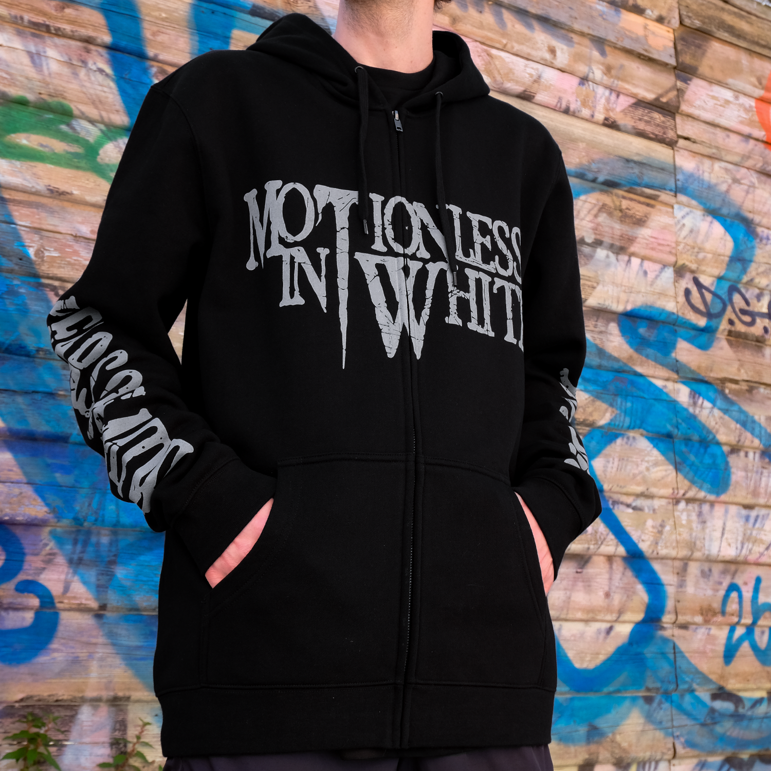 Motionless In White - Throwback Logo Zip Up Hoodie (Black)
