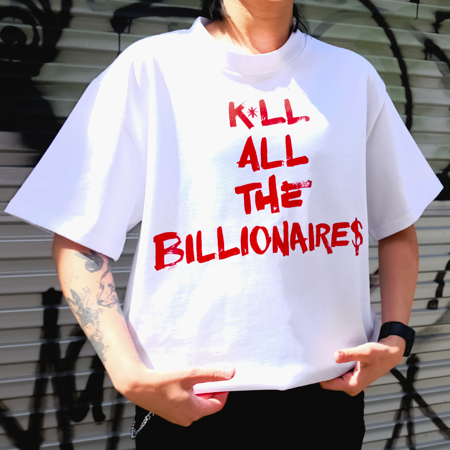 MUDRAT - Kill All The Billionaires T-Shirt (White)