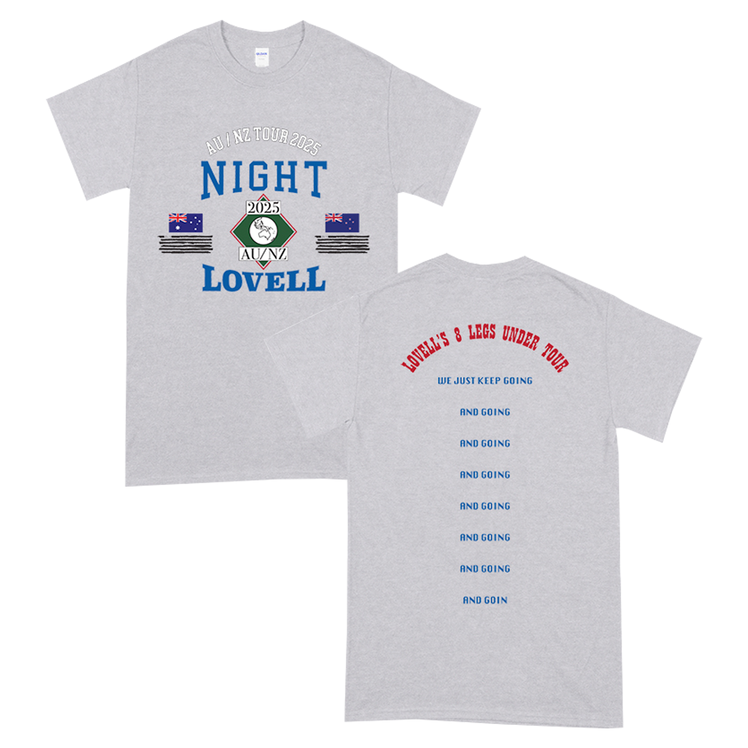 Night Lovell - And Going Tour T-Shirt (Grey Marle)