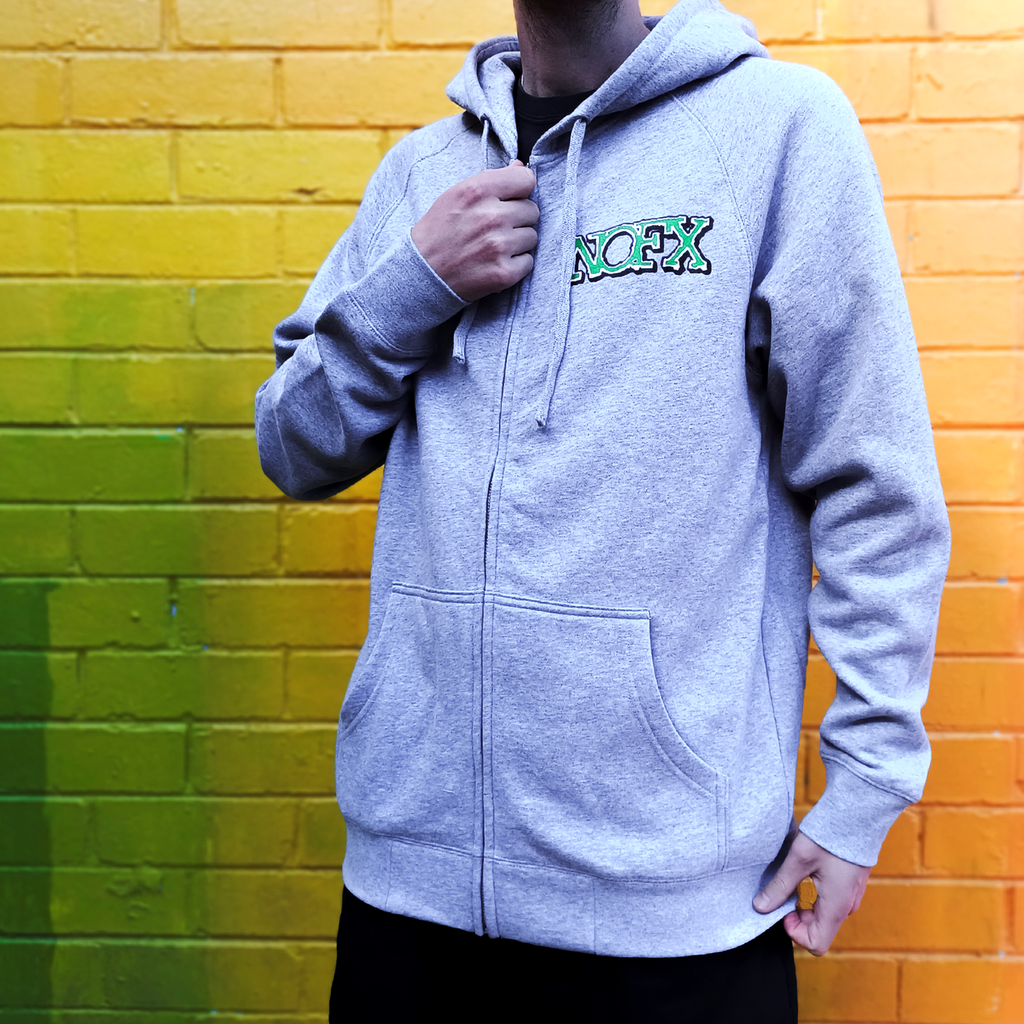 NOFX - Rat Fink Zip Up Hoodie (Grey Marle)