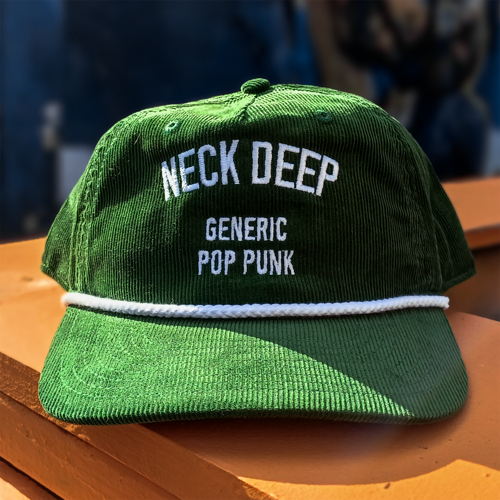 Neck Deep - Embroidered Generic Pop Punk Cord Hat (Green)