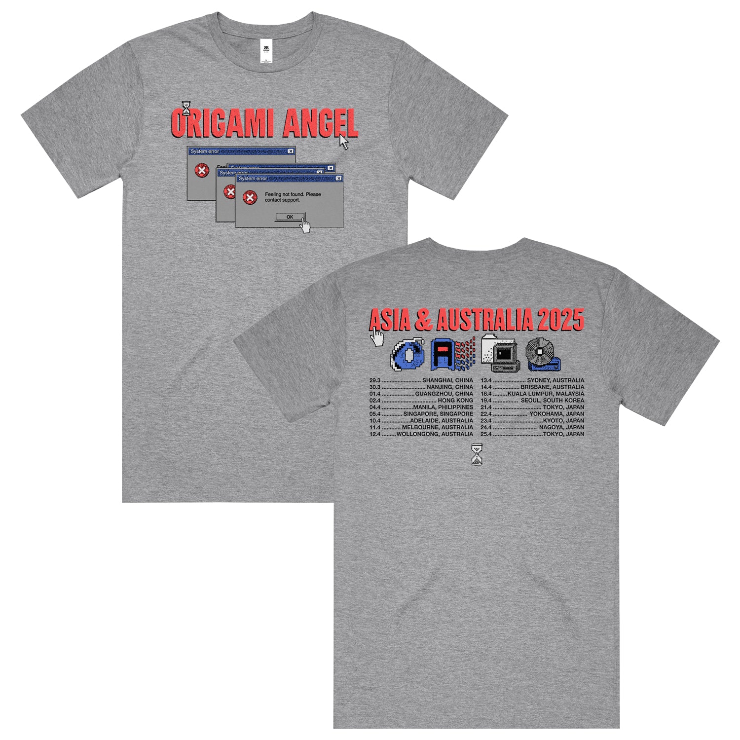 Origami Angel - Tour 2025 T-Shirt (Grey Marle)