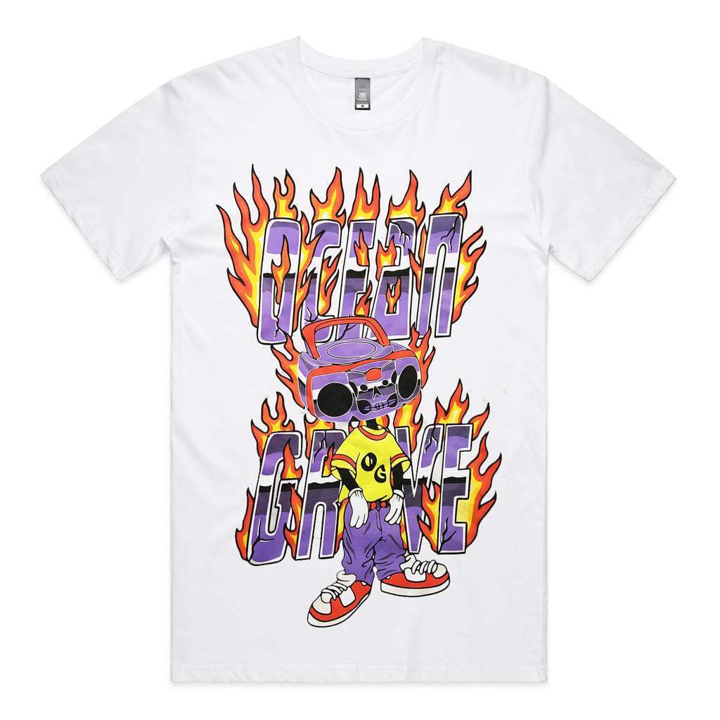 Ocean Grove - Flames T-Shirt (White)