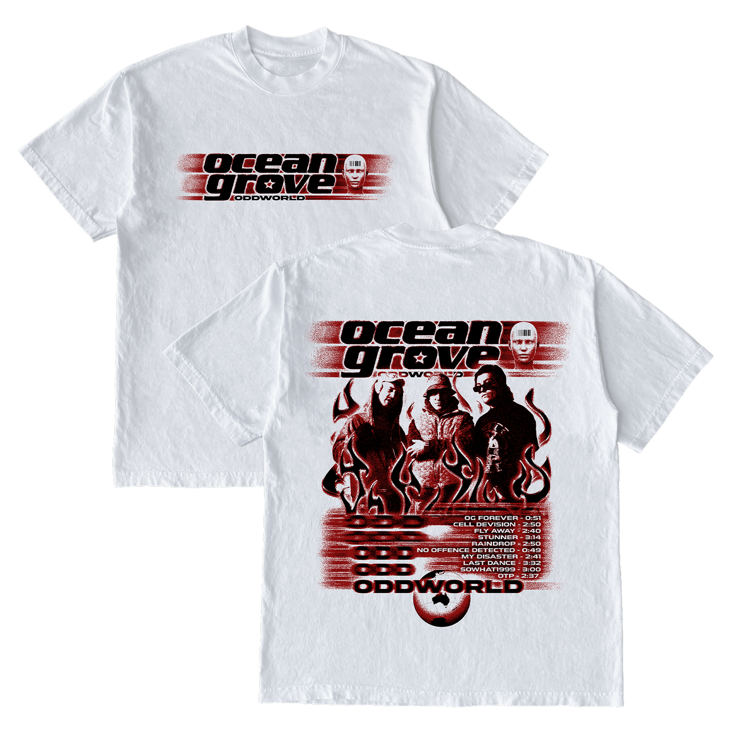 Ocean Grove - Flame World T-Shirt (White)