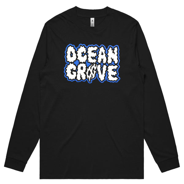 Ocean Grove - Blue &amp; White Logo Longsleeve (Black)