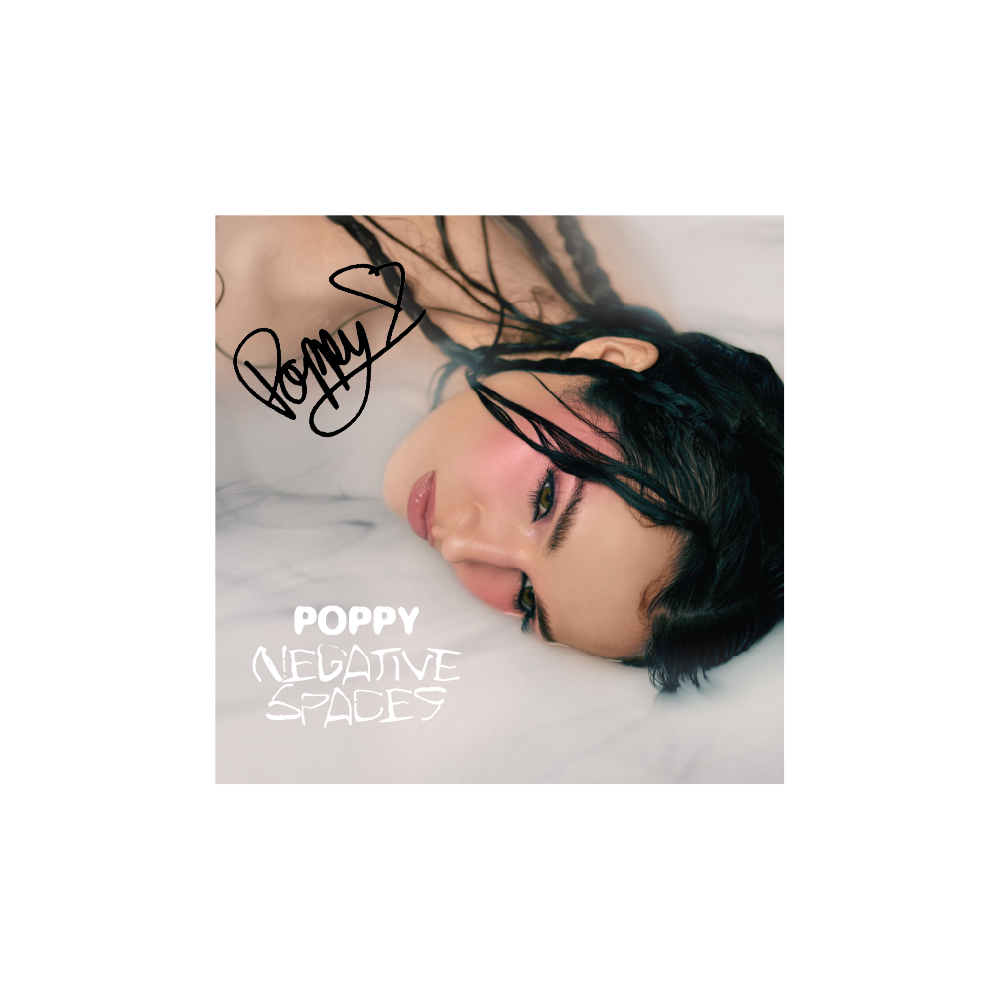 Poppy - Negative Spaces LP (White / Orange / Red Marble Blend Vinyl) + Signed Artwork