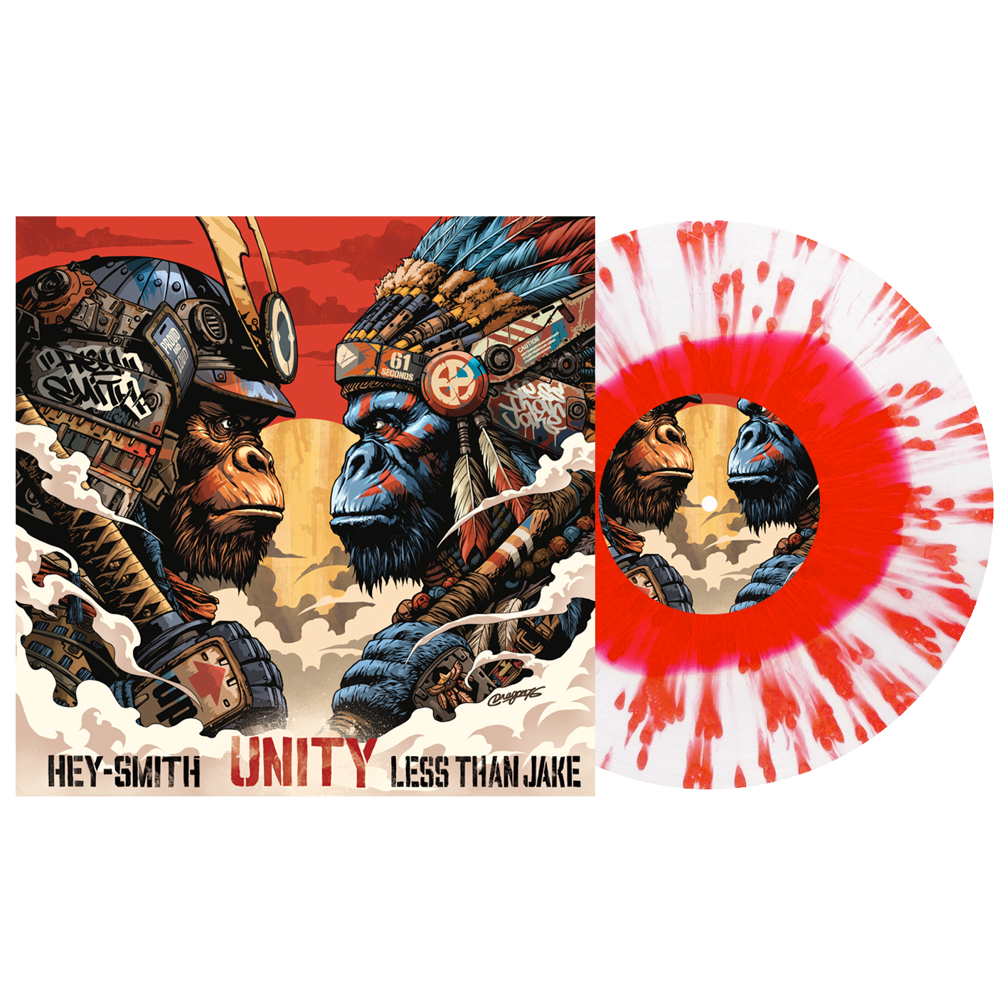 Less Than Jake / HEY-SMITH - Unity EP (Red in Clear w/ Red Splatter Vinyl)