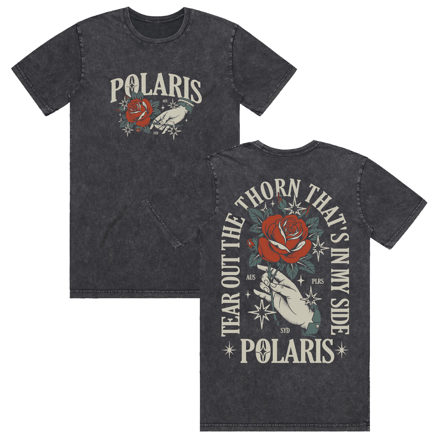 Polaris - Flower T-Shirt (Black Stone Wash)