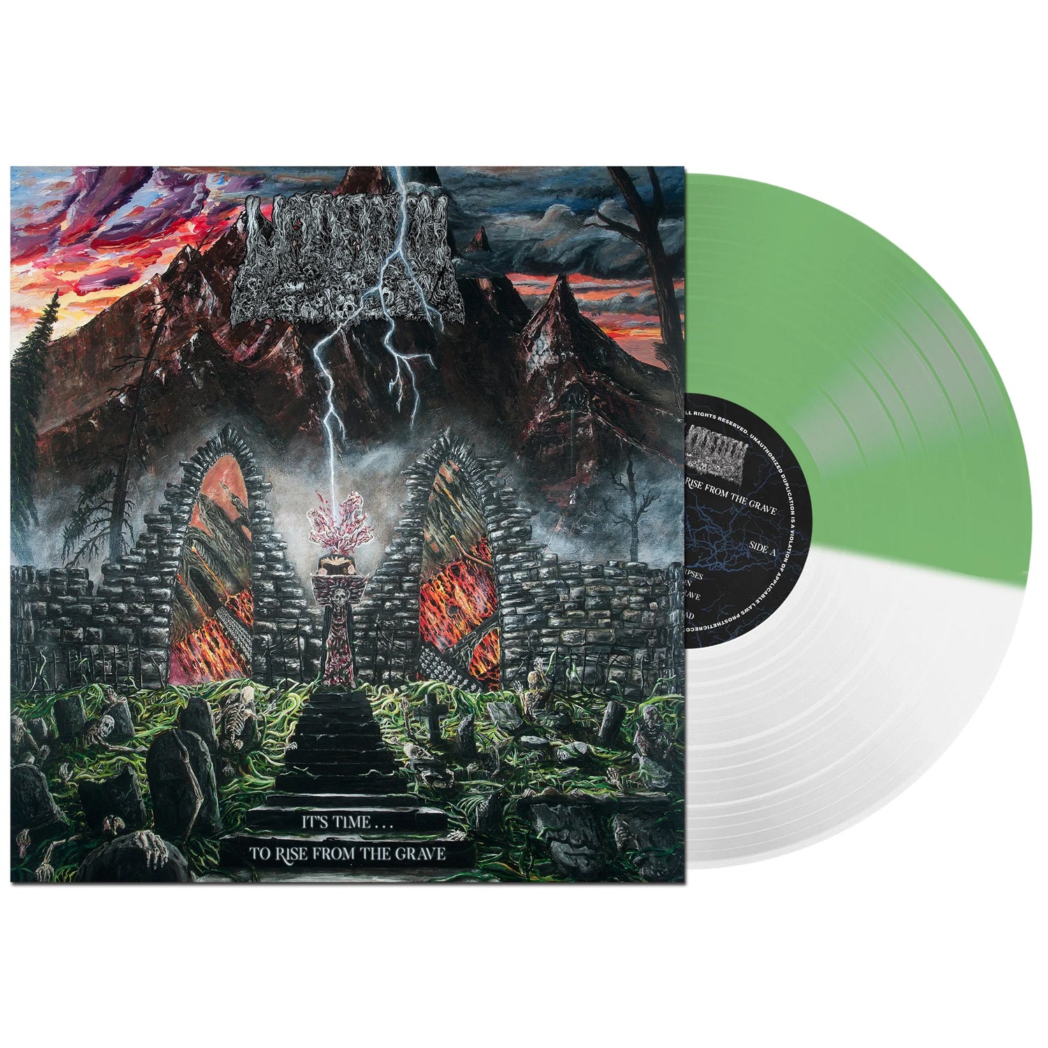 Undeath - It's Time...To Rise From the Grave 12" LP (Clear/Green Split Vinyl)