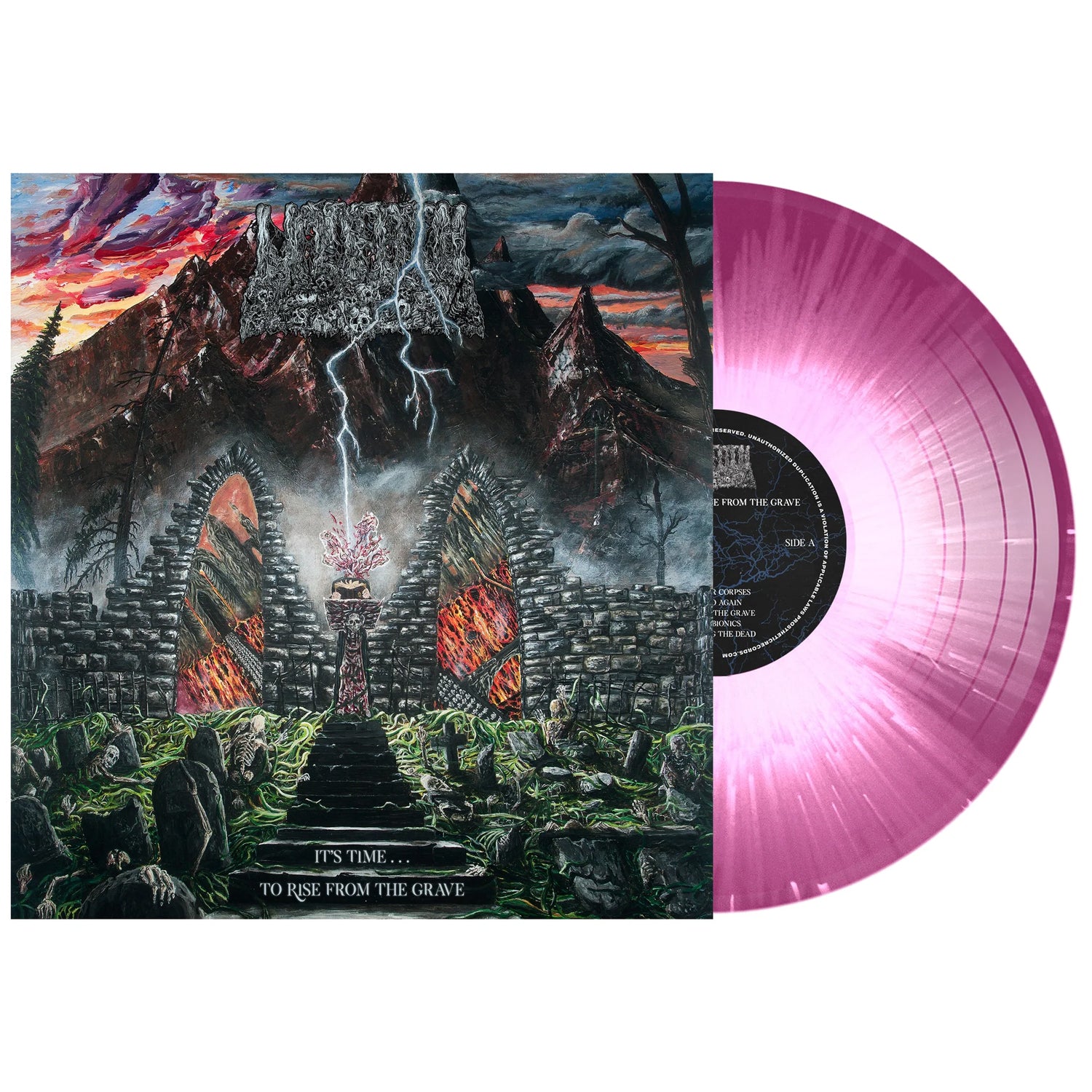 Undeath - It's Time...To Rise From the Grave 12" LP (Translucent Purple w/ White Splatter Vinyl)