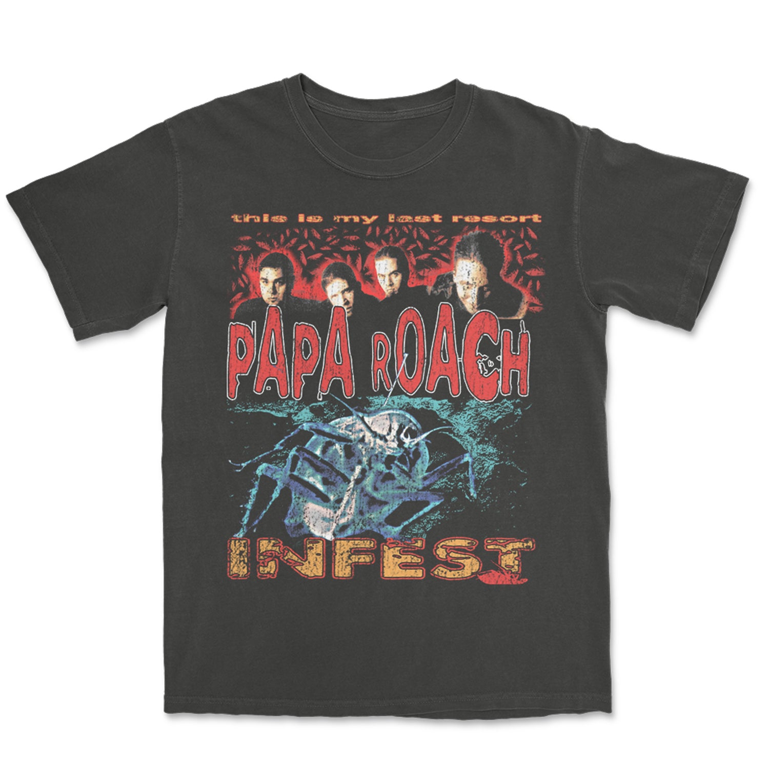 Papa Roach - Last Resort Bootleg T-Shirt (Vintage Black Mineral Wash)