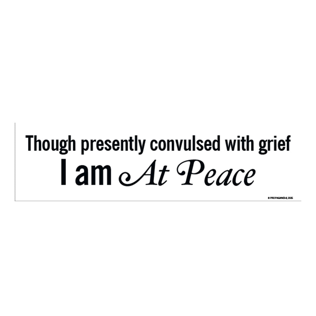 Propagandhi - At Peace Bumper Sticker (White)