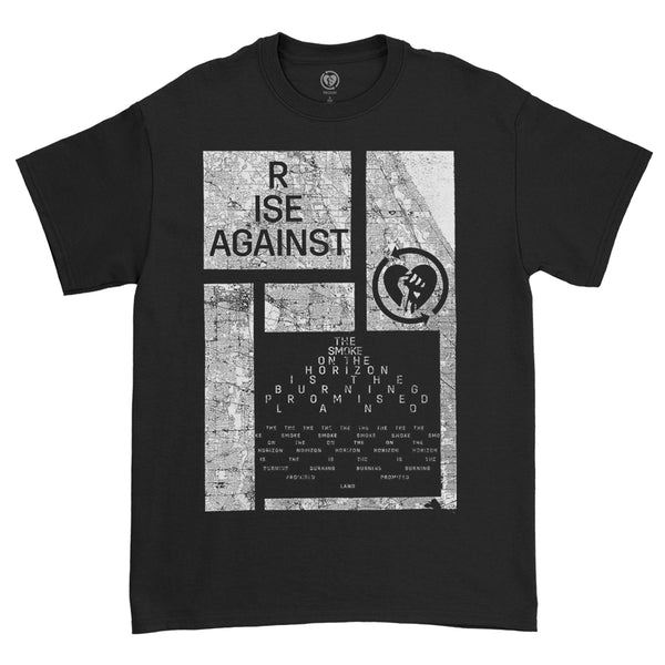 Rise Against - NG Cliff Map T-Shirt (Black)