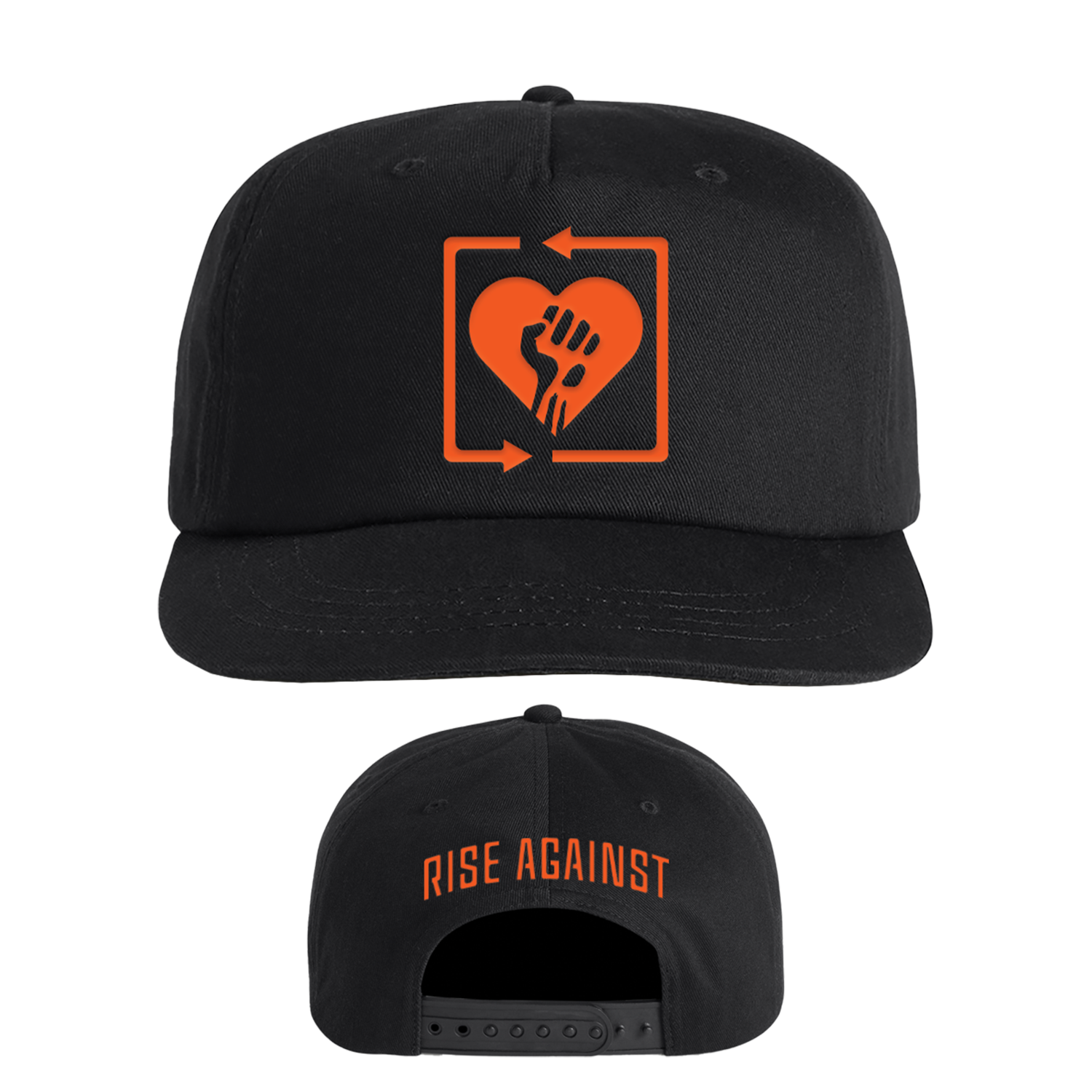 Rise Against - Square Heart Fist Logo Snapback (Black)