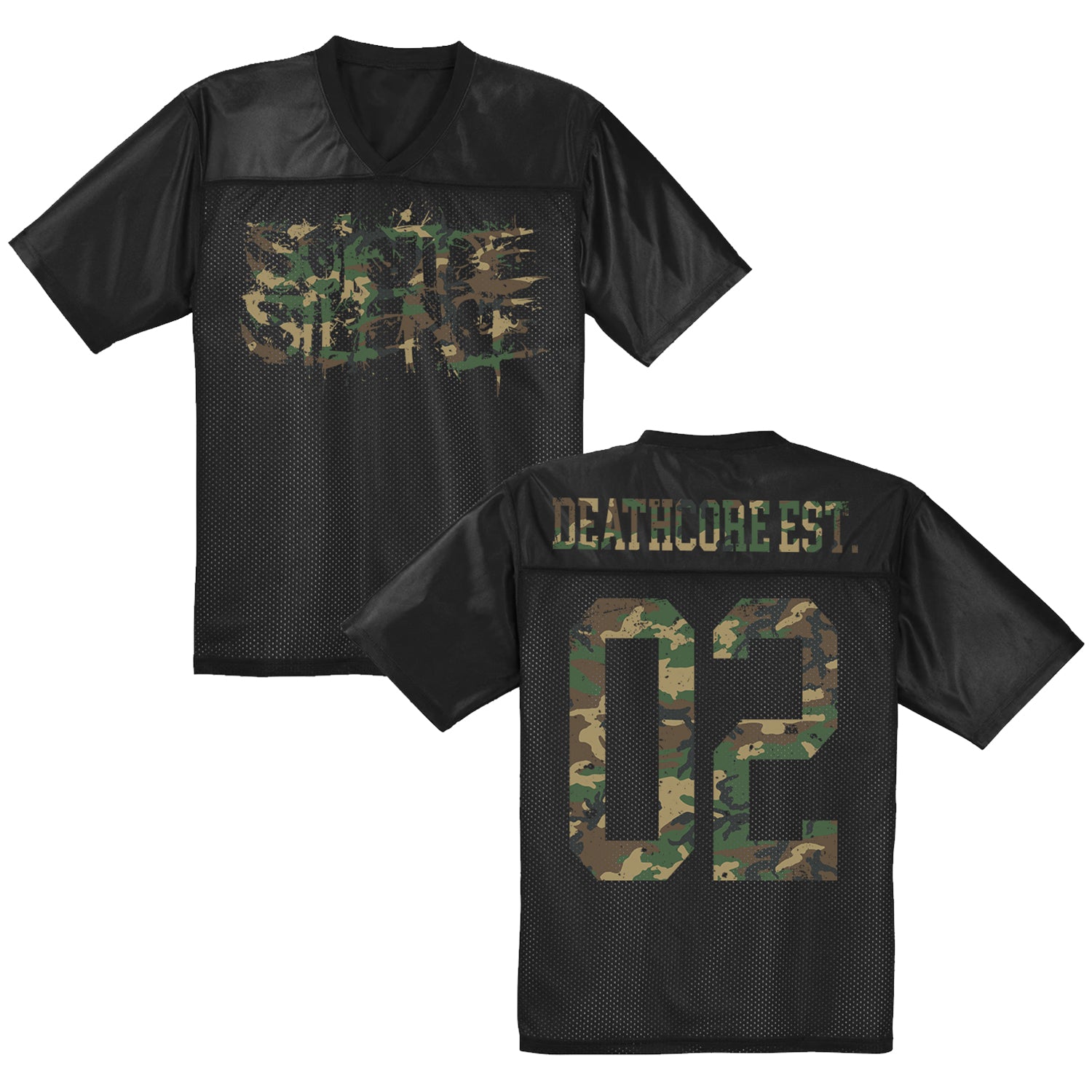Suicide Silence - Camo Logo Football Jersey (Black)