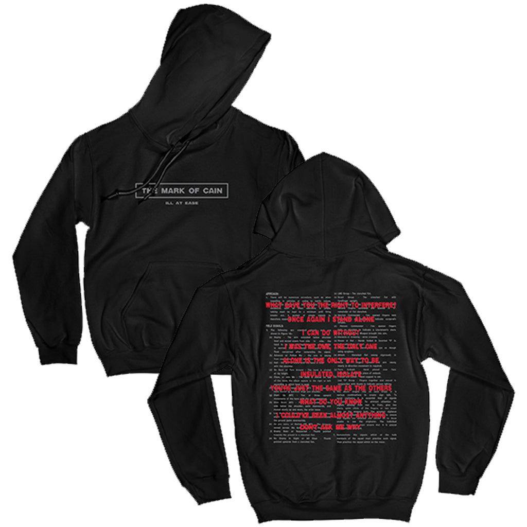 The Mark Of Cain - Ill At Ease Hoodie (Black)