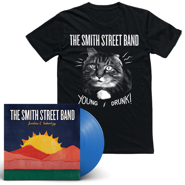 The Smith Street Band - Sunshine & Technology (Repress) LP (Light Blue Vinyl) + Sinclair Young Drunk T-Shirt (Black)