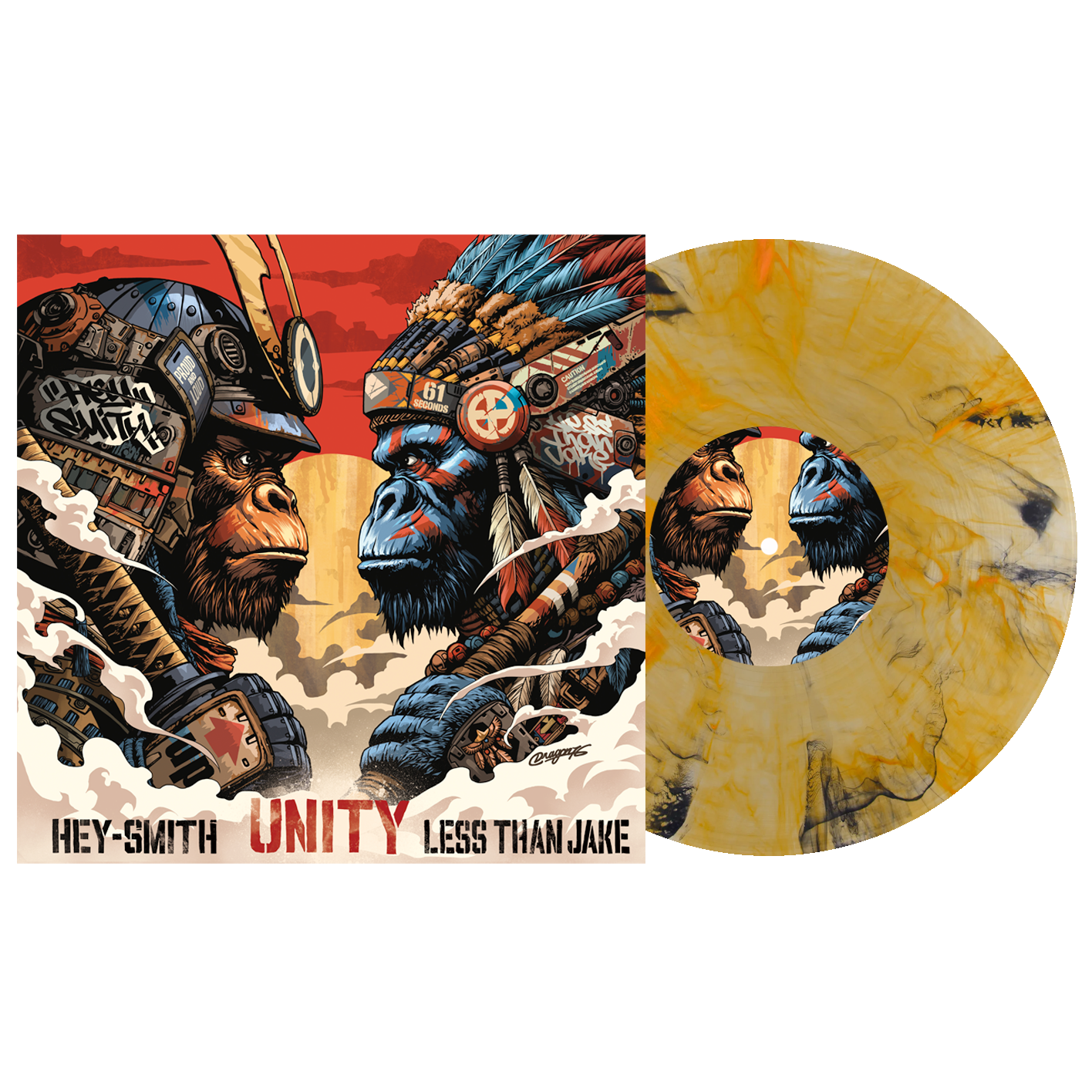 Less Than Jake / HEY-SMITH - Unity EP (Koi Pond Marble Vinyl)