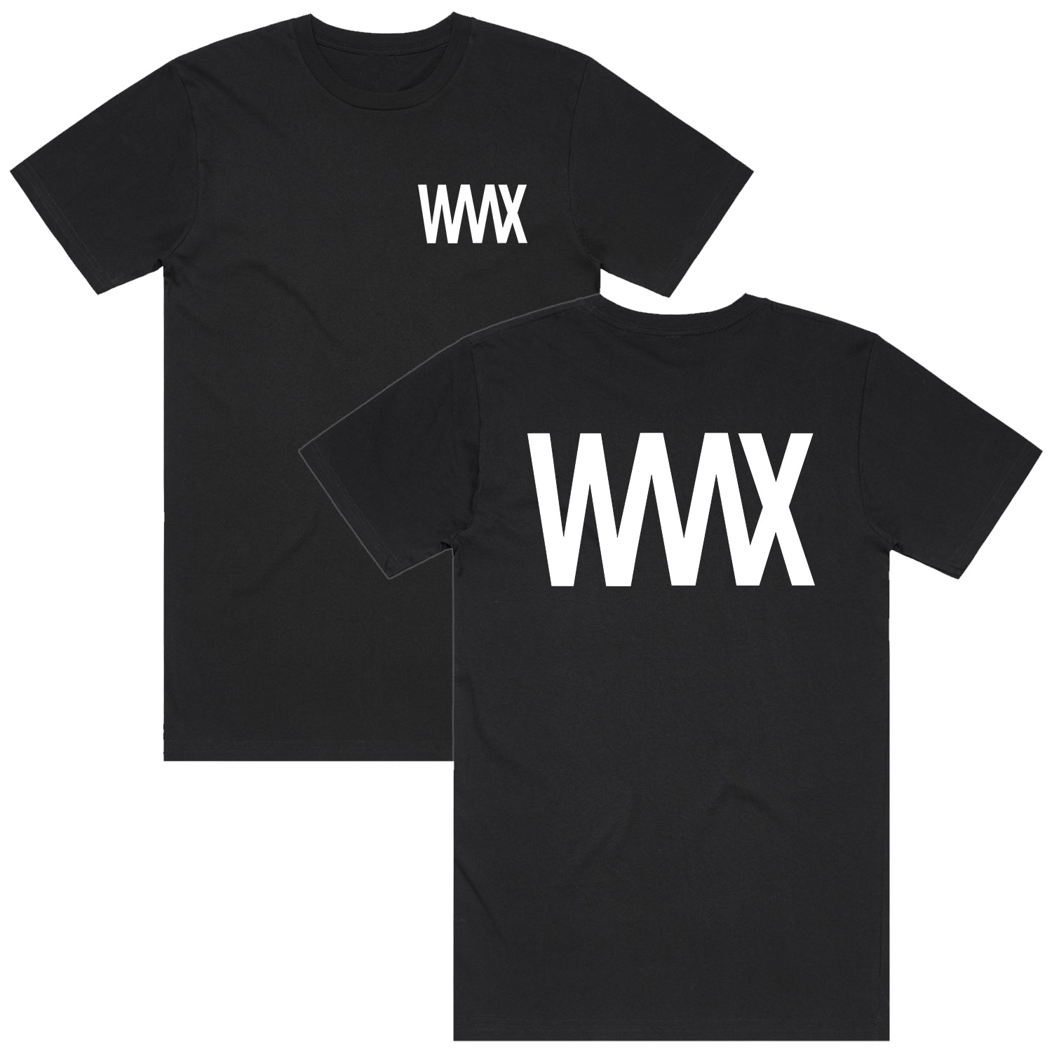 WAAX - White on Black Logo Tee