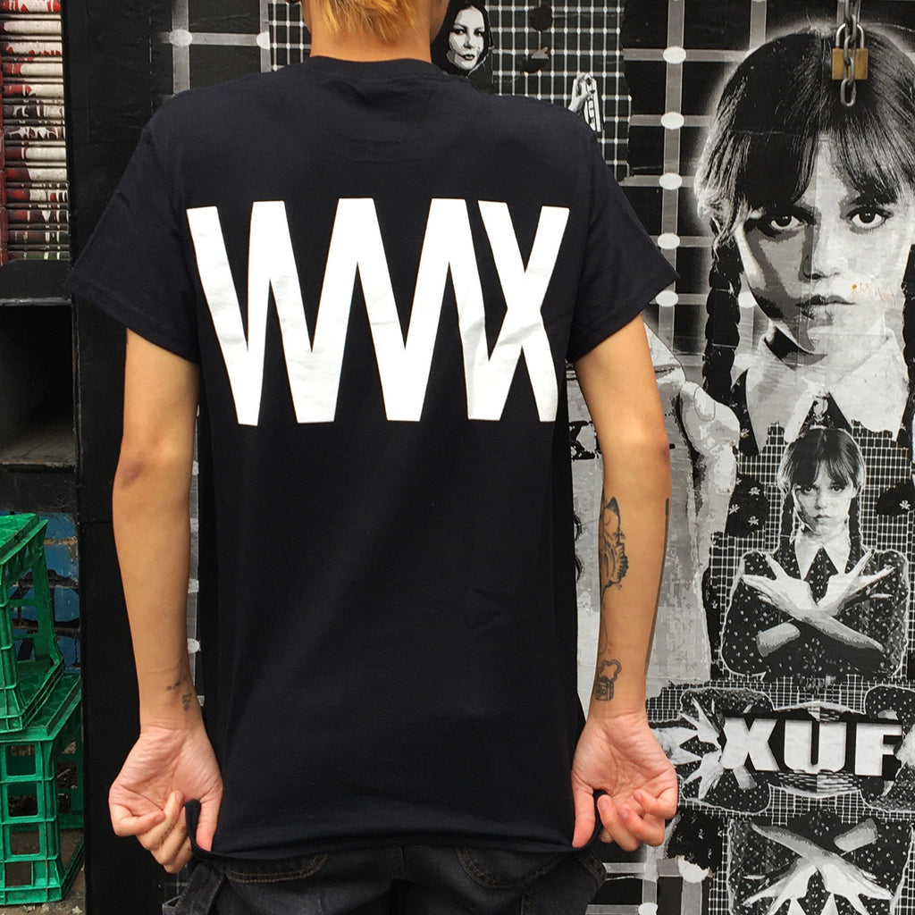 WAAX - White on Black Logo Tee